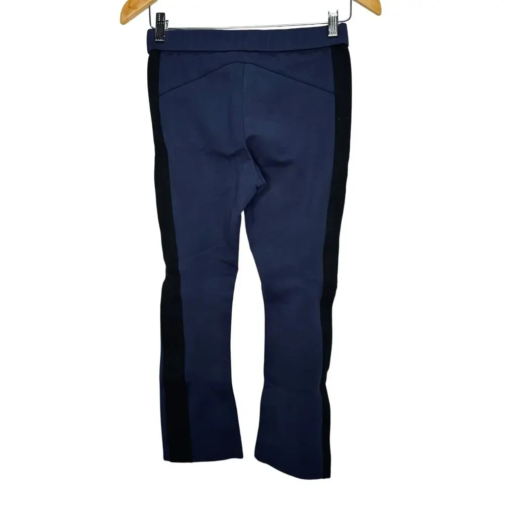 Tory Burch Sport Colorblock Crop Ponte Pants Navy Blue size XS